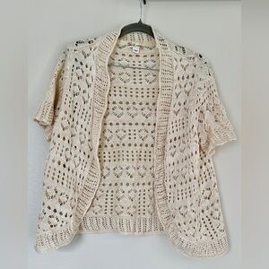 World Unity Boho Crochet Cardigan Size L